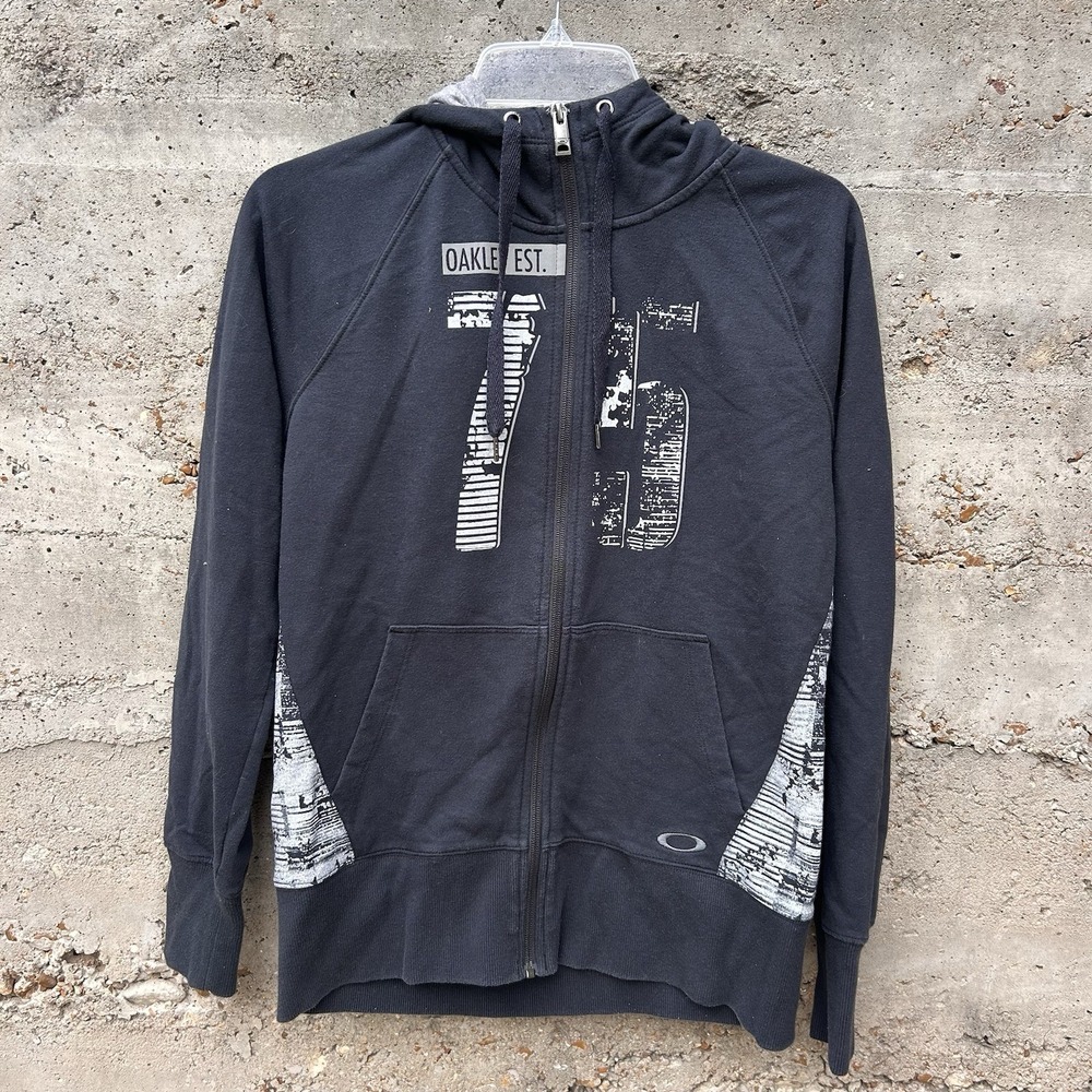 Vintage‎ Black Oakley Hoodie, Men's Sm/ Med Oakley Spellout + Oakley Logo, Y2K